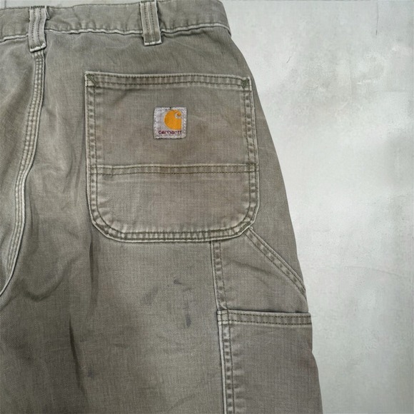 Carhartt Men's 34x32 Green B11 Baggy Dungaree Workwear Pants Carpenter Utility - Picture 2 of 7